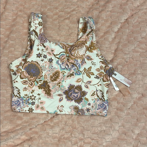 Jessica Simpson Floral Print Crop Top/ Sports bra and Leggings Set - Picture 4 of 5